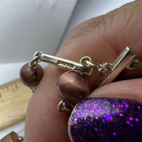 Vintage Signed Japan Iridescent Beads Double Strand Necklace - Picture 9 of 15